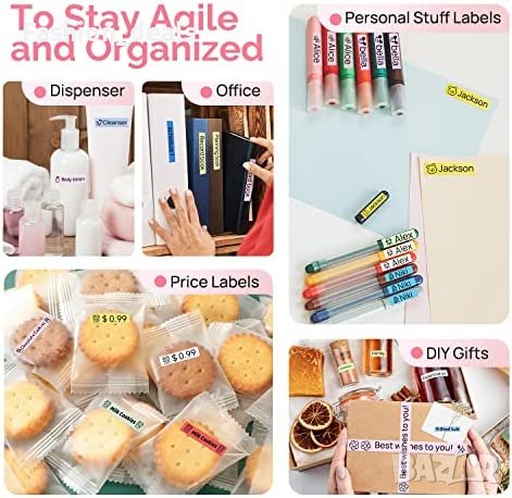 Нов преносим Bluetooth принтер за етикети стикер организация съхранение, снимка 8 - Друга електроника - 40339183