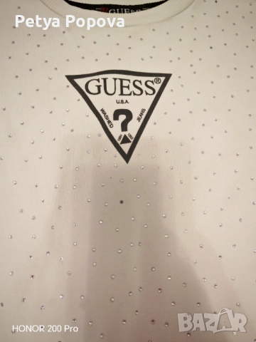 Блуза Guess с камъчета, снимка 2 - Блузи с дълъг ръкав и пуловери - 52967921