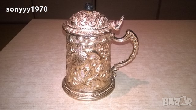 златна халба-14х13х9см-внос франция, снимка 4 - Колекции - 26793373