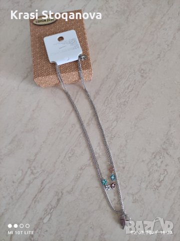 Нежно БИЖУ Неръждаема СТОМАНА с Цветен Аксесоар / Made in Italy , снимка 4 - Колиета, медальони, синджири - 39876490