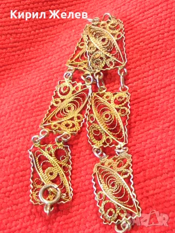 СТАРИННА ПОЗЛАТЕНА ФИЛИГРАННА СРЕБЪРНА ГРИВНА СРЕБРО 925 РЪЧНА МАЙСТОРСКА ФИНА РЕТРО ИЗРАБОТКА 47942, снимка 16 - Антикварни и старинни предмети - 48467795