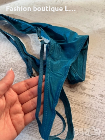 Тюркоазени прашки с ленти и златни детайли и блестящо висящо камъче отзад М размер 💙🩵, снимка 6 - Бельо - 52402371