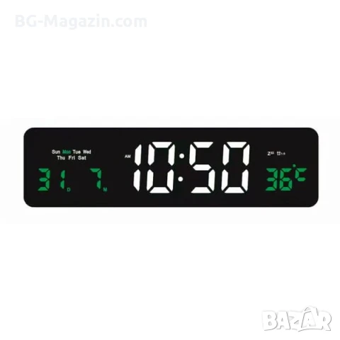 Модерен дигитален настолен часовник с термометър и голям дисплей офис електронен температура дата, снимка 5 - Други - 51038313