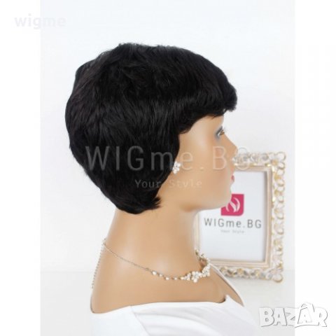 Къса черна перука с бретон Ашли, снимка 7 - Аксесоари за коса - 33015476