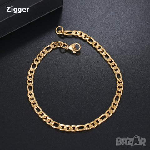 Гривна от медицинска стомана плетка Картие цвят златен/злато