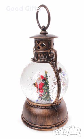 Музикален коледен фенер с Дядо Коледа и елха, снимка 5 - Декорация за дома - 43089739