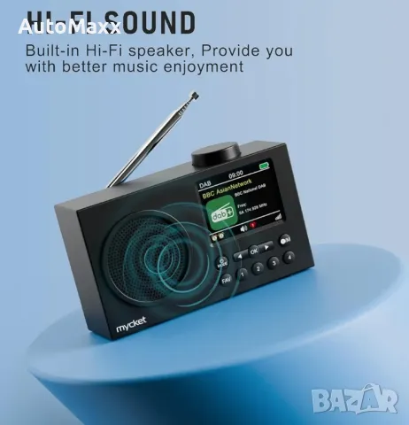 Преносимо радио Mycket DAB, цифрови радиостанции DAB Plus с Bluetooth, USB акумулаторно FM радио

, снимка 3 - Радиокасетофони, транзистори - 49922280