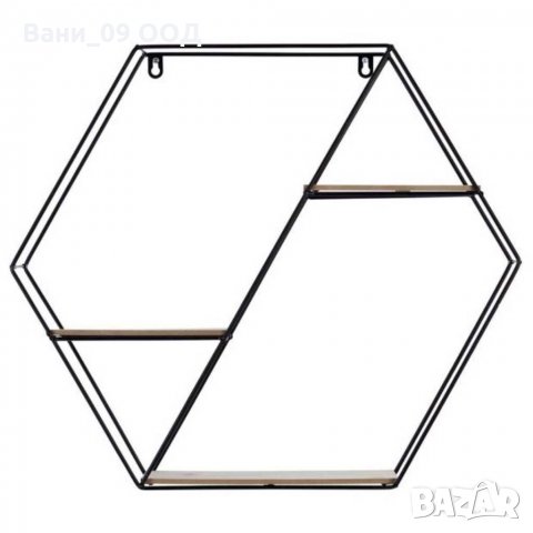 Етажерка за стена-дърво и метал, снимка 3 - Етажерки - 32776635