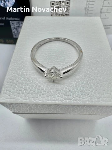 Сребърен пръстен с мойсанит (Диамант) 0.4 карата, снимка 8 - Пръстени - 50813877