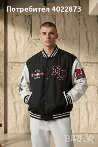 Мъжко Луксозно Бомбер Яке в черен цвят , снимка 5 - Якета - 52466372