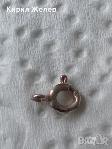 Сребърна карабинка закопчалка 37920, снимка 4 - Колиета, медальони, синджири - 52339438