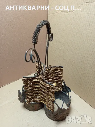 Стара Ръчно Изработена Стоика Поставка За Вино Бутилки., снимка 9 - Антикварни и старинни предмети - 49521494