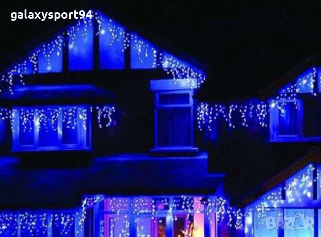 LED Топло бяла Светеща завеса 6метра х 60см с Флаш Ефект тип Висулка, снимка 4 - Лед осветление - 51645693