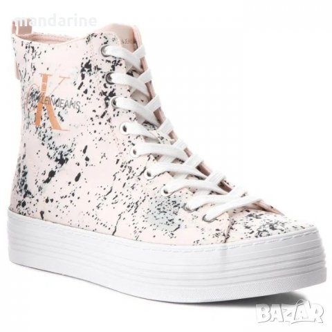 ПРОМО 🍊 CALVIN KLEIN 🍊 Оригинални кецове в бледо розово и черно № 38 нови с кутия, снимка 11 - Кецове - 28776314