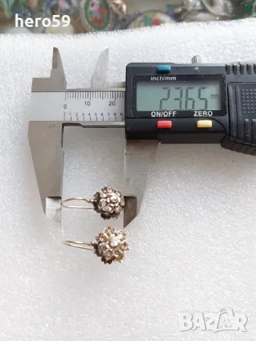 Стари златни обеци с диаманти, снимка 1