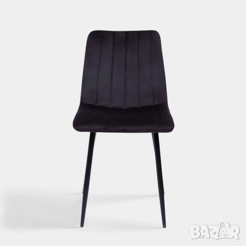 Трапезни столове с кадифена дамаска, к-т от 2бр - C-UDC049BL, снимка 2 - Столове - 38951297