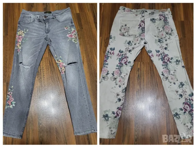 Дамски дънки с цветя