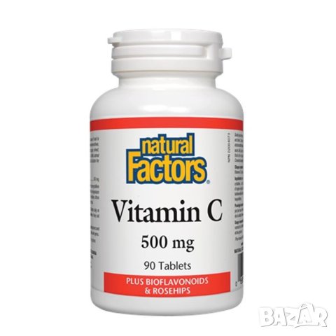 Natural Factors Vitamin C plus Bioflavonoids Шипка и Биофлавони за имунна сила 500 мг х 90 таблетки