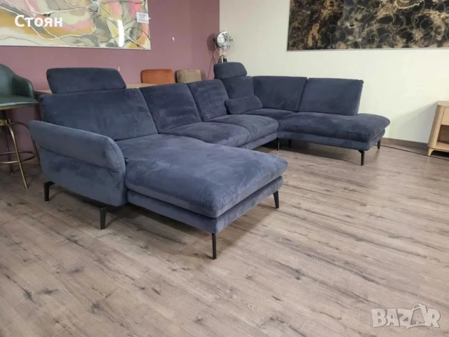 ПРОМОЦИЯ!!! Тъмно сив П - образен ъглов диван Carsten с ел. лежанка, снимка 9 - Дивани и мека мебел - 52827030