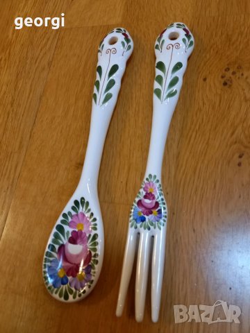 Порцеланови вилица и лъжица  18/2, снимка 2 - Прибори за хранене, готвене и сервиране - 39651357