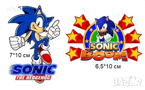 Соник Sonic щампа термо апликация картинка за дреха блуза чанта ваденка