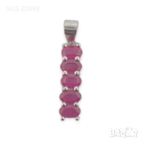 СРЕБЪРНА ВИСУЛКА РУБИН, САПФИРИ, ИЗУМРАДИ., снимка 7 - Колиета, медальони, синджири - 51149676