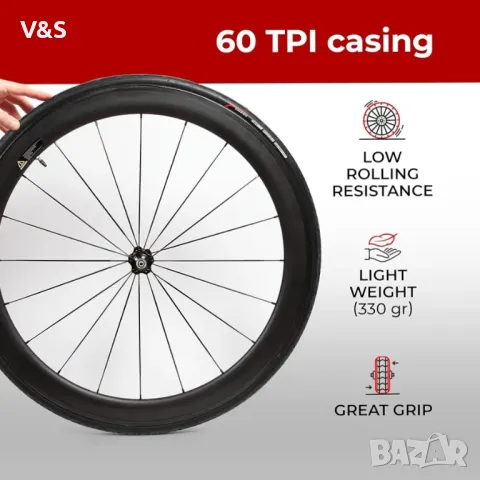 Fincci CONNA Гуми за шосеен велосипед 700 x 23c 23-622 Гума 60TPI с 1 мм защита срещу пробиване за ш, снимка 5 - Части за велосипеди - 49242720