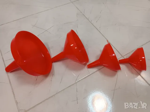 Комплект фунии 4 броя, кухненски фунии, пластмасова фуния, снимка 3 - Аксесоари за кухня - 48717385