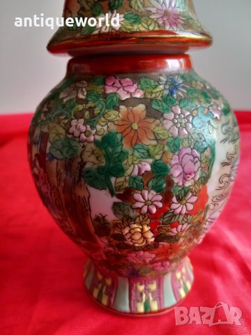 Стара Китайска Поцеланова Урна , Ваза, Маркирана, снимка 3 - Антикварни и старинни предмети - 43756692