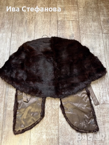 норков шал наметка болеро от норка естествен косъм кафяв универсален размер , снимка 6 - Рокли - 39970757