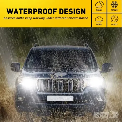 2бр. LED Крушки H4 AUXITO 9003 – 12 000Lm, 6500K (Студено Бяло), Без вентилатор, CanBus, 22W, IP68!, снимка 7 - Аксесоари и консумативи - 50105909