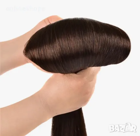 100% Естествена права коса 45см - 70 грама , 7 реда Клипс - Remy -, снимка 10 - Аксесоари за коса - 49259028