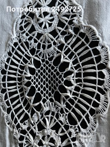 Тишлайфер бяло дантела ръчно плетено , снимка 1