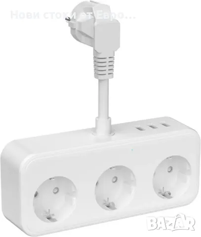 Двоен контакт, 3-посочен много контакт с 3 USB порта, 6 в 1 AC 250V/16A адаптер за контакт,, снимка 1