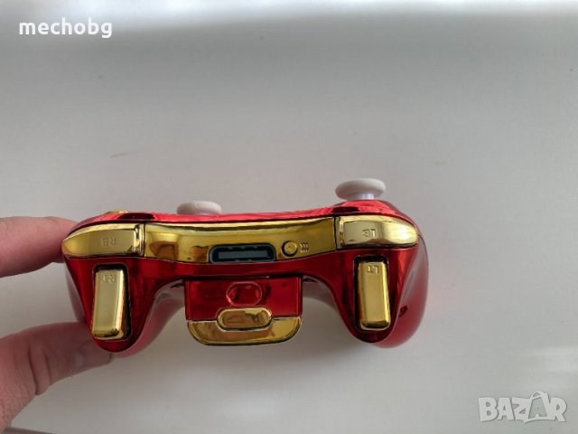 Оригинален джойстик за Xbox 360 Gold and red chrome, снимка 3 - Аксесоари - 34934809