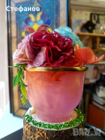 Ръчно изработена декоративна лампа, снимка 3 - Декорация за дома - 53265957