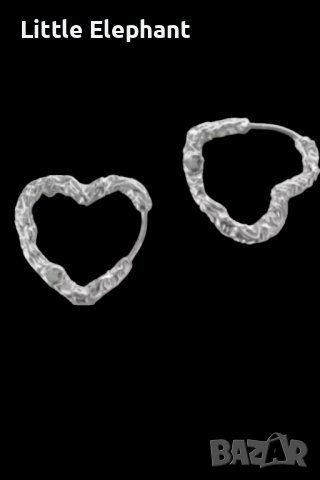 Сребърни обеци окантени с елементи,колекция"Hearts"/нови