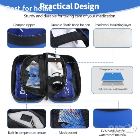 HIMDUZE 24-часов охладител за инсулин и лекарства за пътуване с температурен дисплей , снимка 2 - Медицински консумативи - 51867309