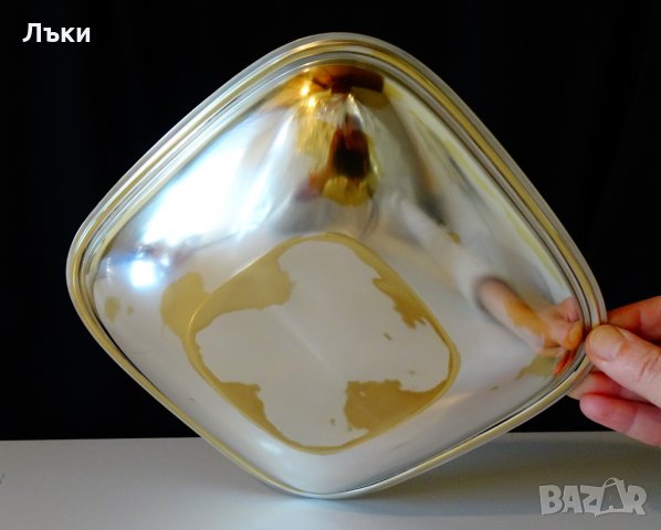 Посребрена бронзова фруктиера,салатиера,купа 24 см. , снимка 2 - Антикварни и старинни предмети - 28237051