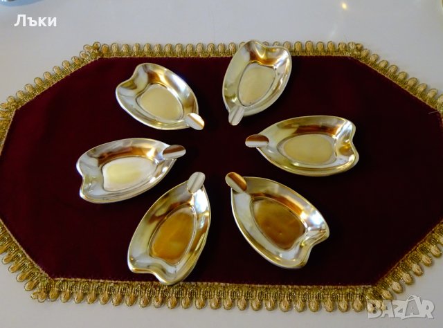 Посребрен месингов пепелник. , снимка 5 - Антикварни и старинни предмети - 26602386