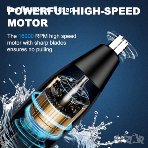 Нов мъжки Електрически тример за нос/уши + вежди 16000RPM водоустойчив , снимка 2 - Тримери - 53375291