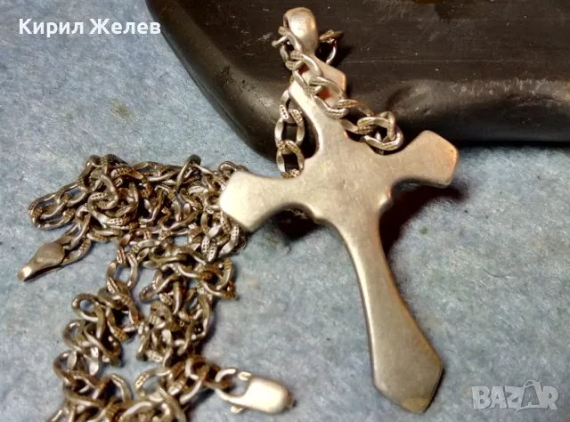 ГОЛЯМ СРЕБЪРЕН КРЪСТ ОКСИДИРАНО СРЕБРО ВИСОКА ПРОБА със СРЕБЪРНА ВЕРИЖКА СРЕБРО 925 АРТ КРЪСТ 40219, снимка 5 - Колиета, медальони, синджири - 49246402
