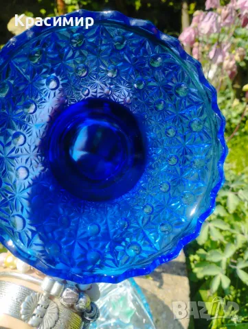 Синя бонбониерка Размери 15/ 6 см , снимка 2 - Антикварни и старинни предмети - 47725012
