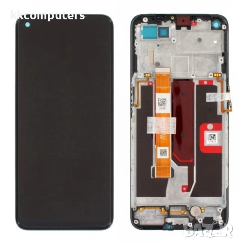 LCD Дисплей за OPPO A74 / A54 5G (2021) + Тъч скрийн + Рамка /Черен/ Оригинал Service Pack Баркод : 