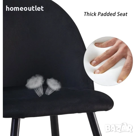 ПРОМОЦИЯ Трапезни столове с дамаска от кадифе, к-кт от 2бр. CLIPOP C-U-DC-0074BL, снимка 4 - Столове - 50683909