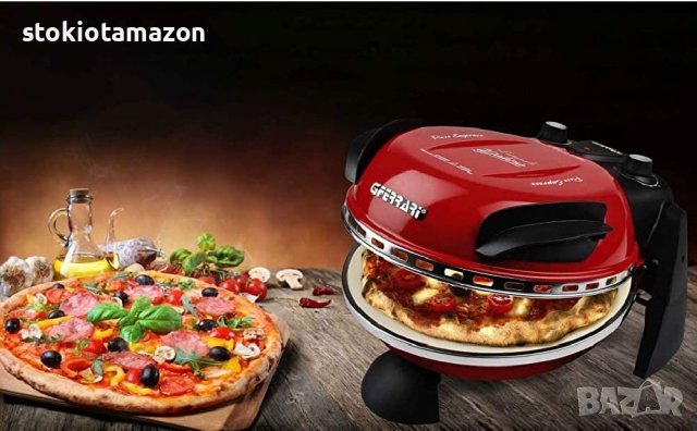 Електрическа фурна за пица G3 Ferrari G10006 02, 1200 W, Диаметър на плочата 31 см, Червен/Черен, снимка 8 - Фритюрници - 38692933
