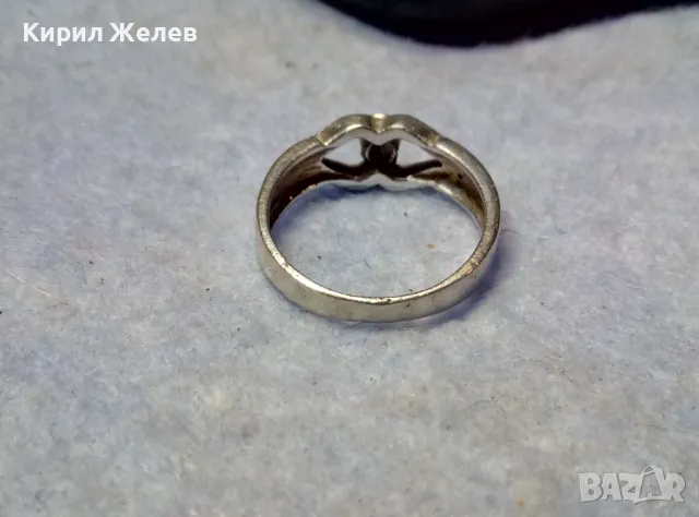 СТАР АНГЛИЙСКИ СРЕБЪРЕН ПРЪСТЕН СРЕБРО 925 с ГНЕЗДО За ВГРАЖДАНЕ на СКЪПОЦЕНЕН КАМЪК 47545, снимка 10 - Пръстени - 49704297