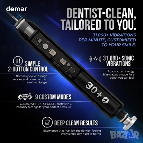 Електрическа четка за зъби, за избелване на зъби, 3 режима, калъф, снимка 7 - Други - 51995281