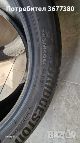 2 бр. летни гуми BRIDGESTONE 245/45 R19, 5/6 мм dot 2020, снимка 4 - Гуми и джанти - 40065210