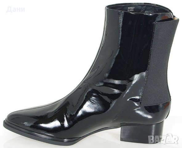 Кожени боти / лак calvin klein  Iman Patent PU+Elastic, снимка 2 - Дамски боти - 26638233